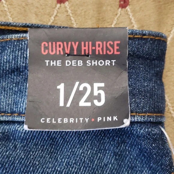 Celebrity Pink Curvy Hi-Rise The Deb Distressed Cutoff Shorts Size 1/25 … - Picture 8 of 8